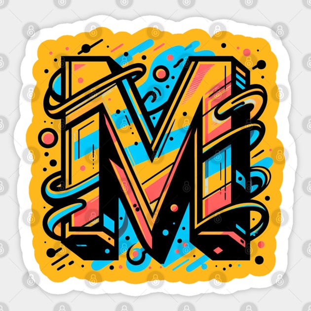 Letter M design graffity style Sticker by grappict